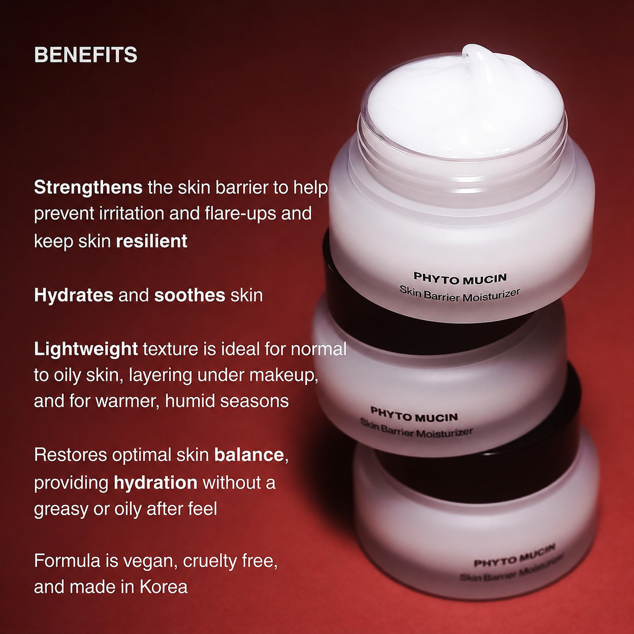Phyto Mucin Skin Barrier Repair Cream – Lightweight 6 Ceramide Gel Moisturizer for Oily, Sensitive & Acne Prone Skin, Certified Vegan & Natural, Fragrance Free, 50ml / 1.69 fl oz image 2