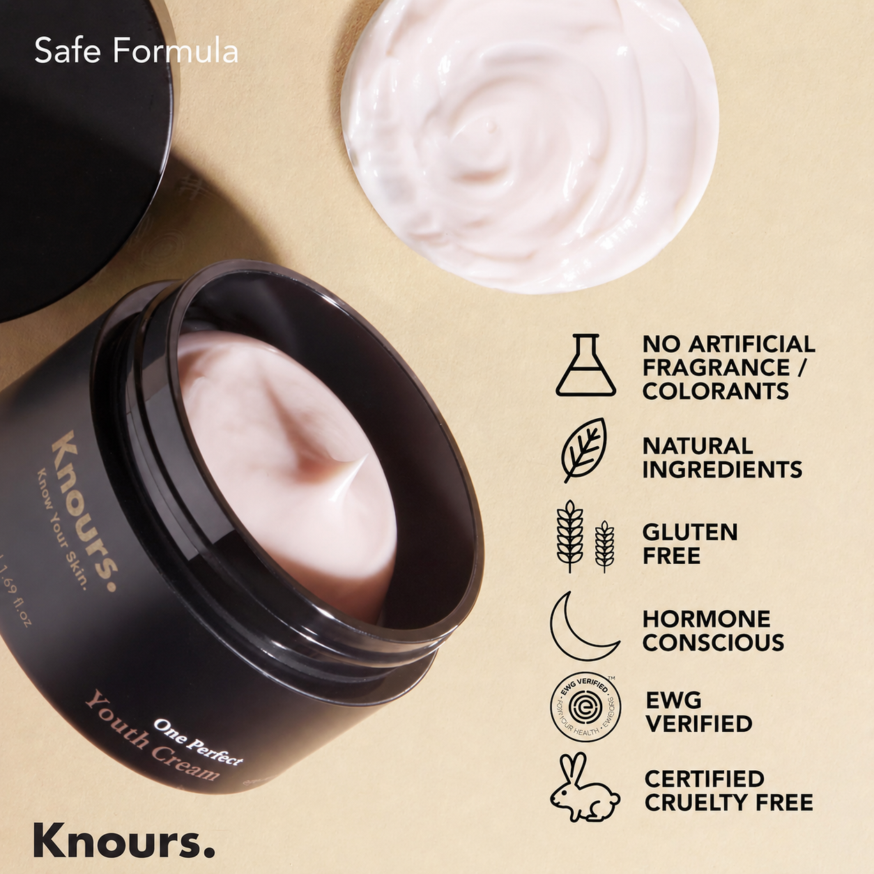 Moisturizing Shea Butter Sweet Almond Oil Youth Cream, a Rich Cream with Niacinamide Olive Oil Clean Beauty (50ml 1.69 fl. oz.) image 2